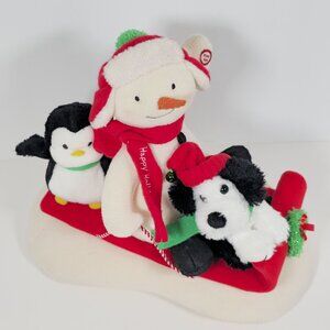 Hallmark Animated Snowman & Friends Plush Christmas Decor Vintage Tested